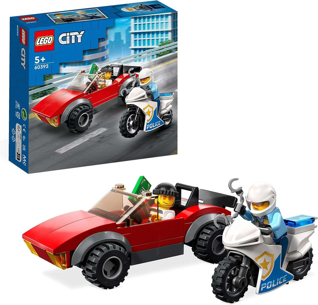 LEGO City Perseguição de Moto de Polícia e Carro em Fuga 60392