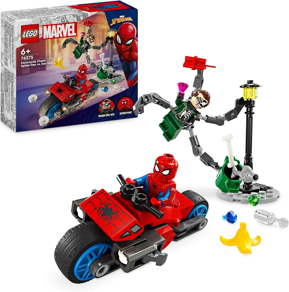 LEGO Marvel Perseguição de Mota: Spider-Man vs. Doc Ock 76275
