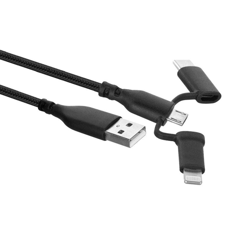 Ewent 3 Em 1, USB-A para Lightning, USB-C e Micro-USB 1m ANIMATEK