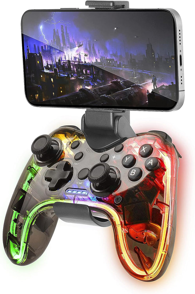 Mars Gaming Gamepad Bluetooth/Wired RGB Transparente + Adaptador p/Smartphone ANIMATEK