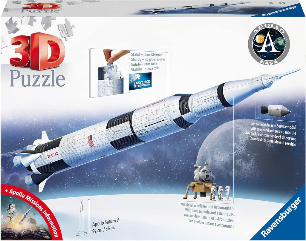 NASA 3D Puzzle Apollo Saturn V Rocket (504 Peças) ANIMATEK