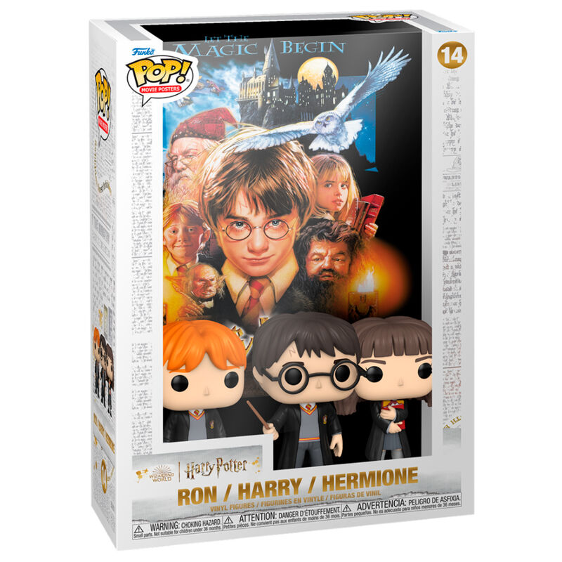 POP! Harry Potter Movie Poster & Figure Sorcerer's Stone w/ Ron, Harry, and Hermione