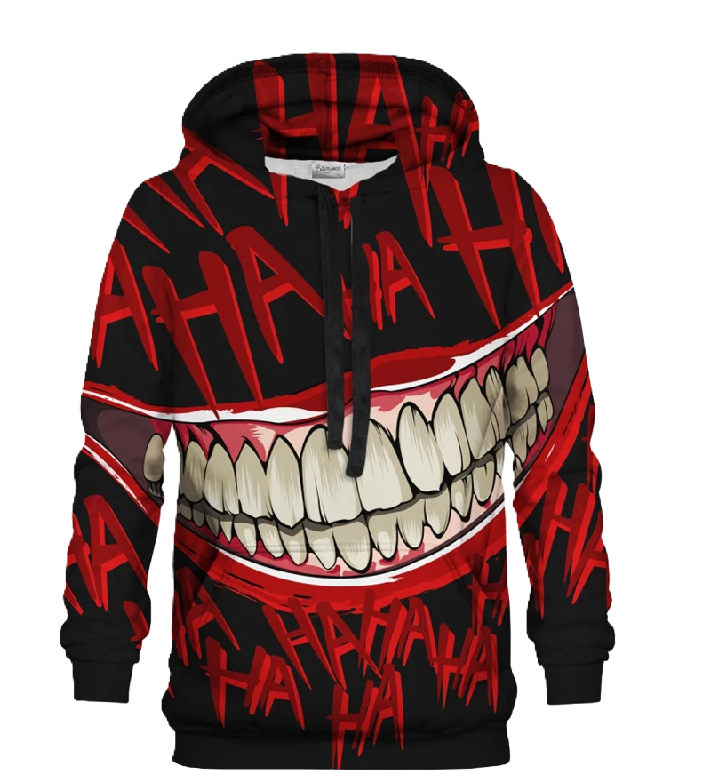 Hahaha Black Hoodie unissex