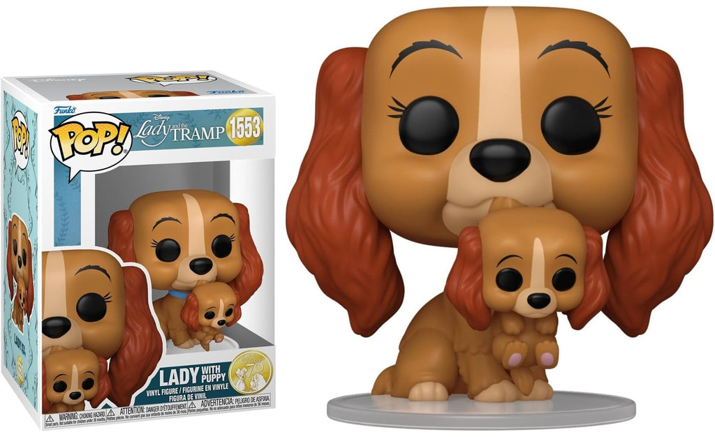 POP! Disney: A Dama e o Vagabundo – Lady com Cachorrinho (9 cm)