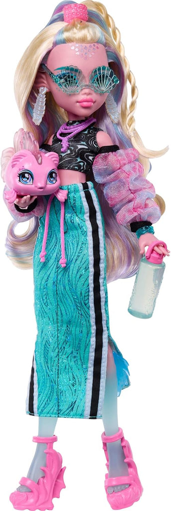 Monster High Lagoona Blue Boneca Colecionável 30 cm | Com Neptuna e 7 Acessórios