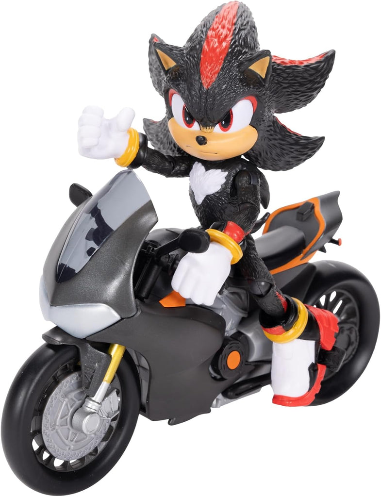 Figura Articulada Shadow com Motocicleta – Sonic 3: O Filme (13 cm)