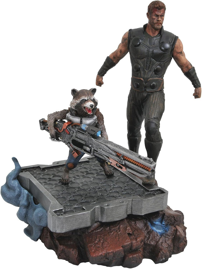 Estátua Marvel Premier Collection: Thor & Rocket Raccoon 30cm – Edição Limitada