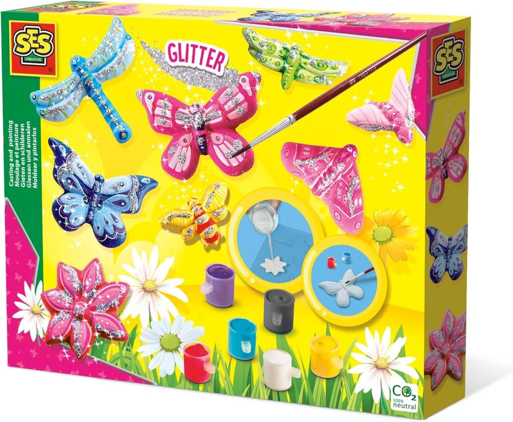 Conjunto de Pintura e Montagem de Borboletas Glitter SES Hobby - Papelaria - SES