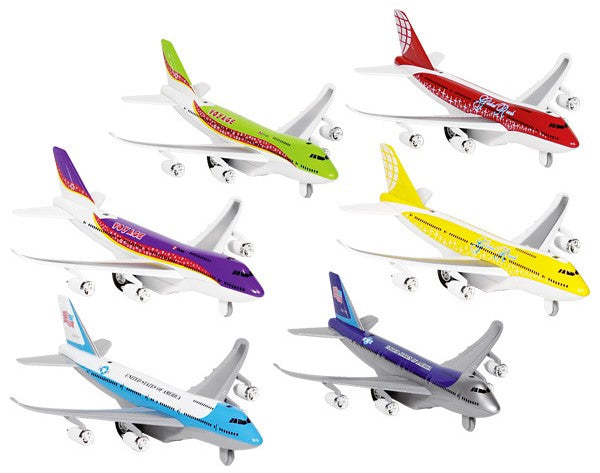 Avião Pull Back Miniatura 18cm C/luzes E Som Sortido Goki 12143 ANIMATEK