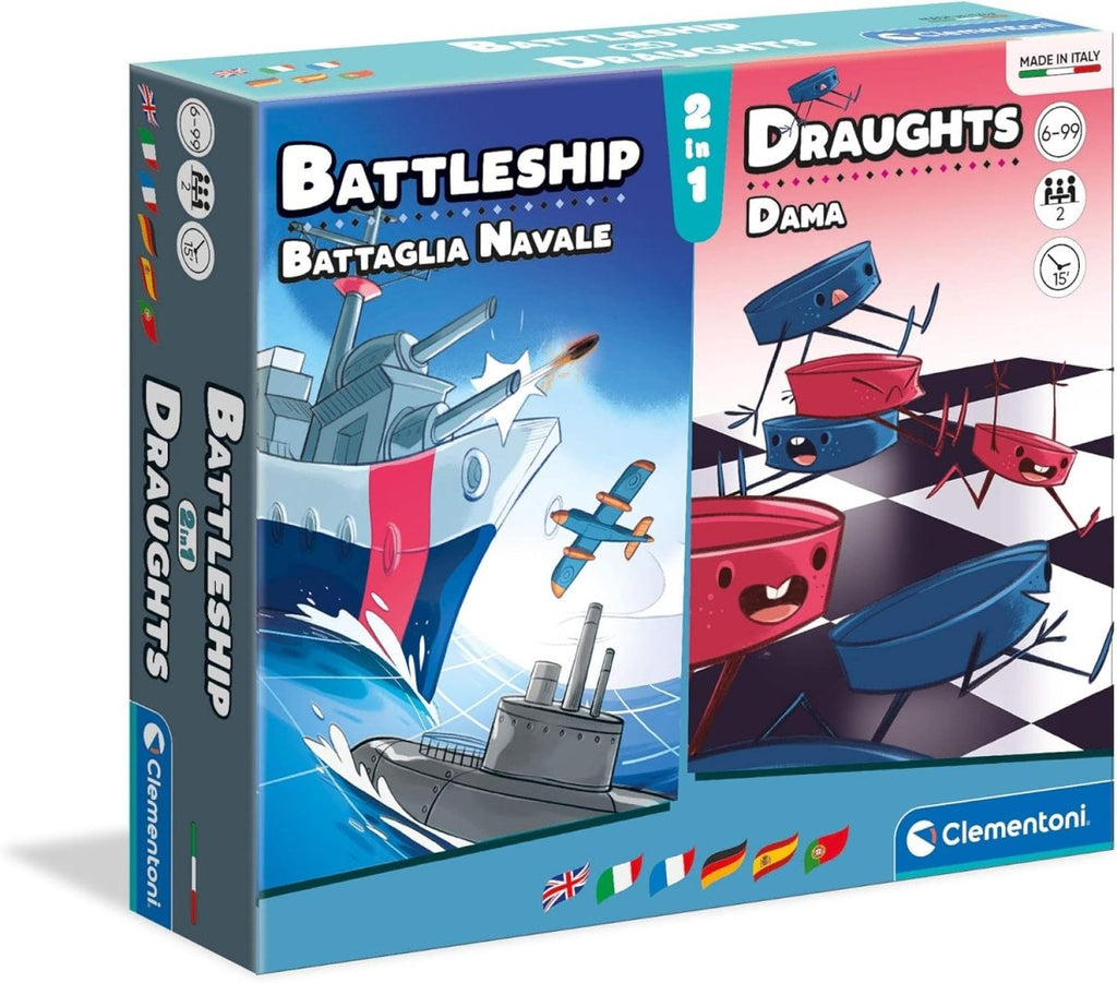 Batalha Naval + Jogo de Damas Clementoni - Jogos e Puzzles - Clementoni