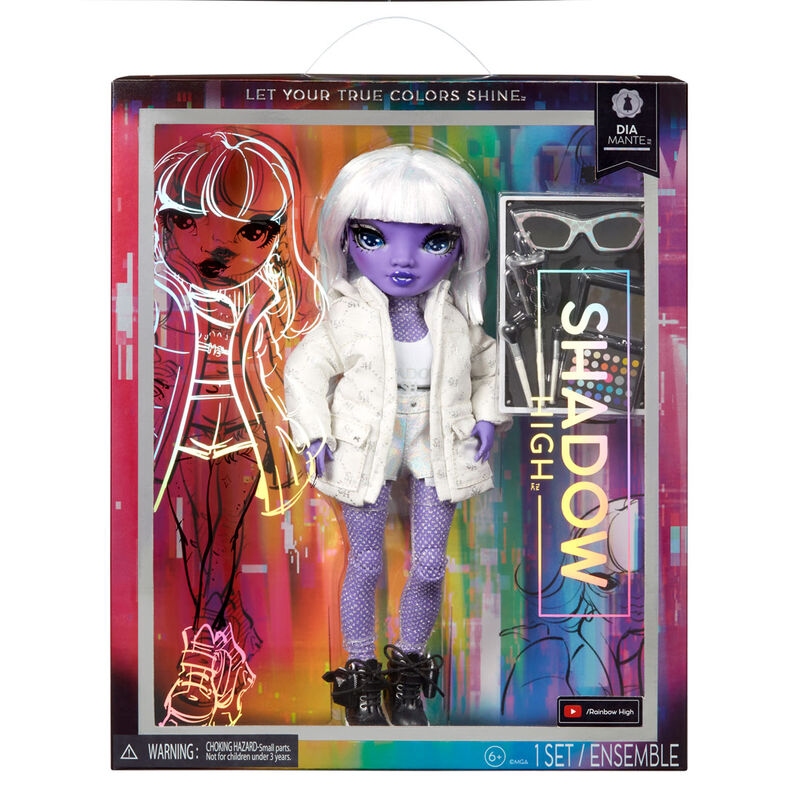 Boneca Dia Mante Shadow High 26cm - Edição Fashion Roxa ANIMATEK