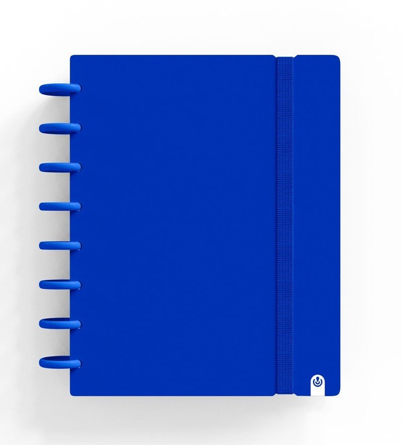 Caderno Ingeniox A5 Pautado 80 Folhas 100g Azul Escuro com Elástico - Papelaria - Ingeniox