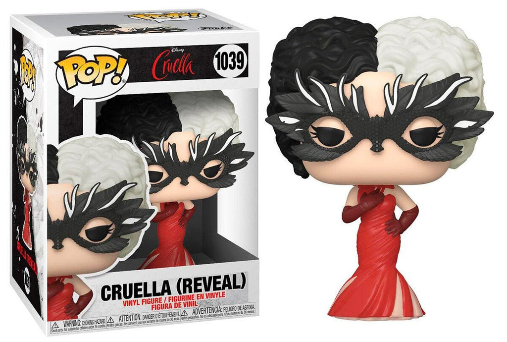 POP! Disney: Cruella de Vil - Reveal (Vestido Vermelho) 9 cm - Colecionáveis - Funko