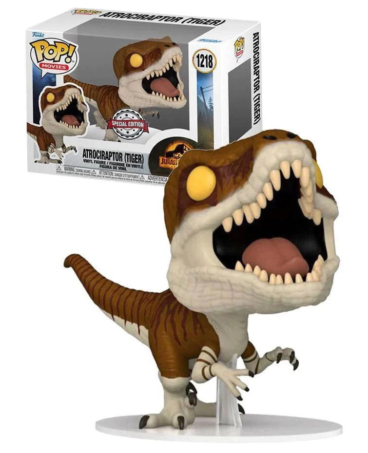 POP! Jurassic World - Atrociraptor Tiger 9cm (Edição Exclusiva) - Colecionáveis - Funko