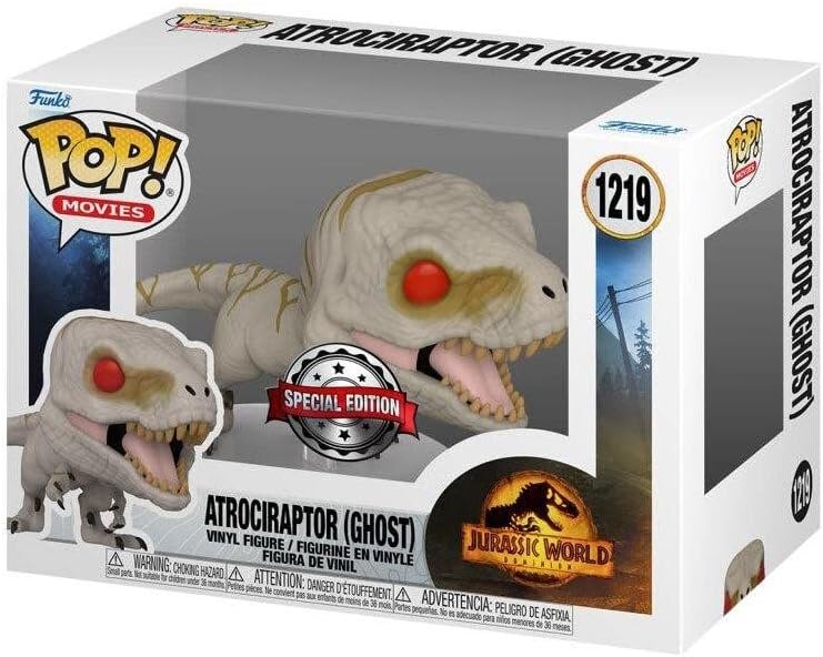POP! Jurassic World Dominion Atrociraptor Ghost Exclusive 9cm - Colecionáveis - Funko