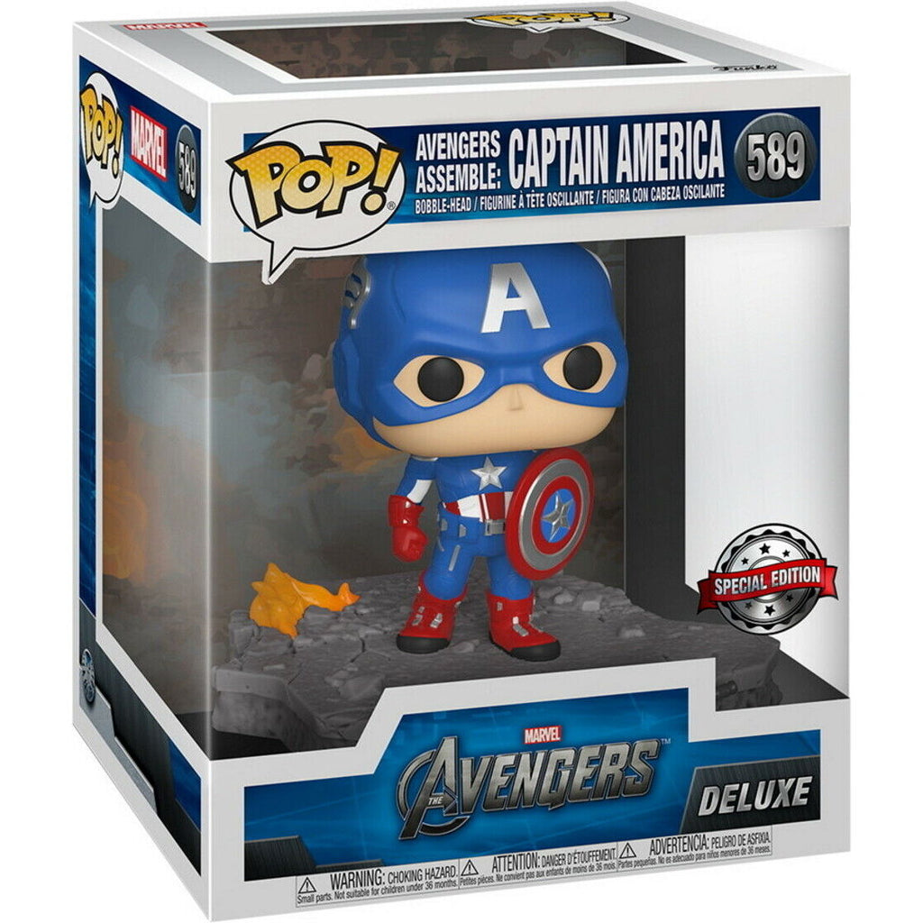 POP! Marvel Avengers Deluxe Vinyl Figure Captain America (Assemble) 9 cm ANIMATEK