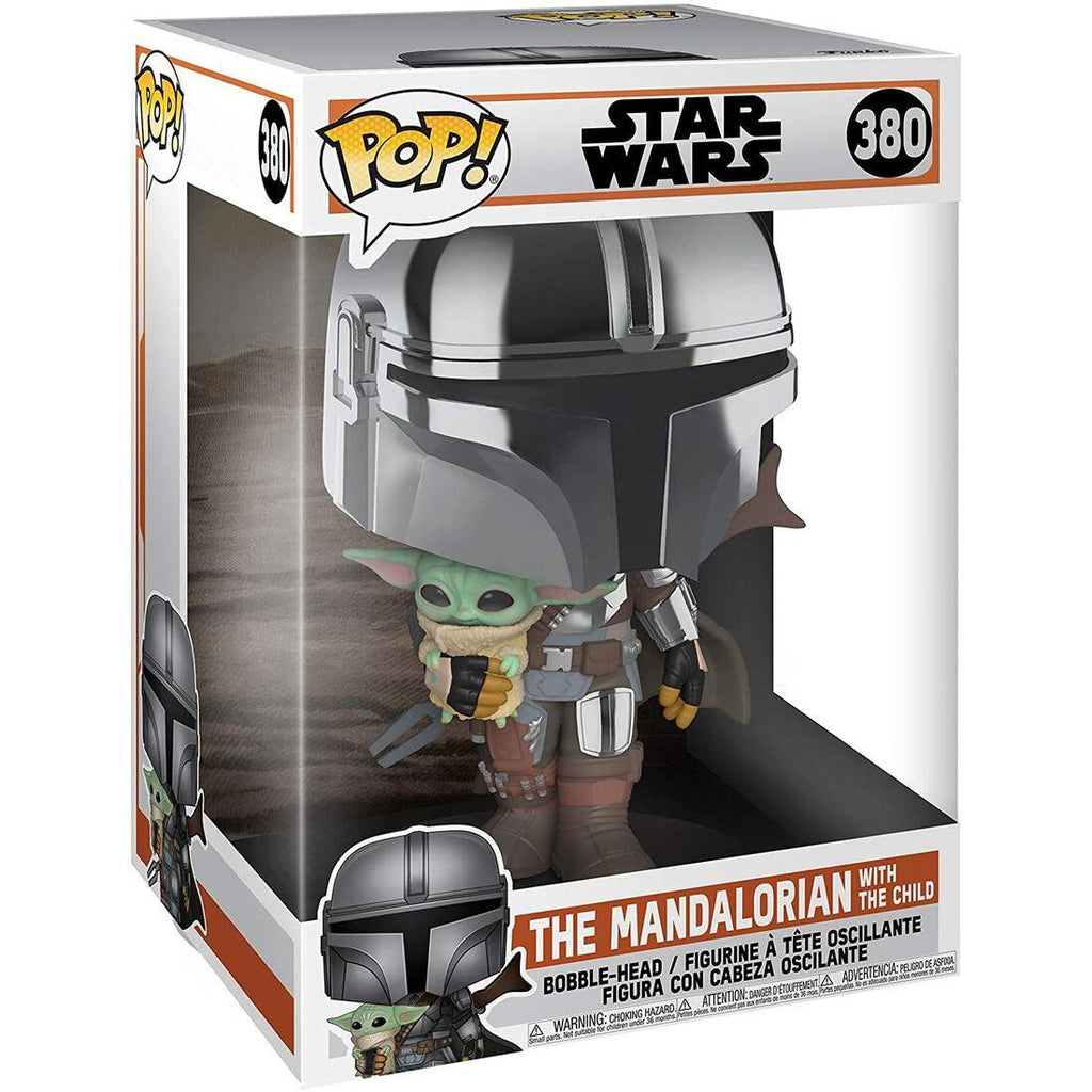 POP! Star Wars Super Sized Vinyl Figure The Mandalorian holding The Child 25 cm - Colecionáveis - Funko