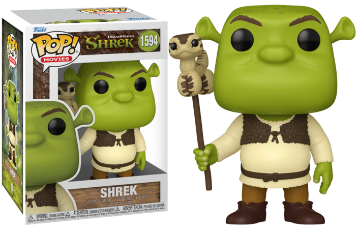PRÉ-RESERVA - POP! Movies Shrek Vinyl Figure 30th Anniversary Shrek w/Snake 9 cm