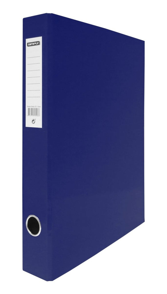 Pasta De Arquivo Simply A4 Comercial L/40mm 2 Argolas Azul - Papelaria - SIMPLY