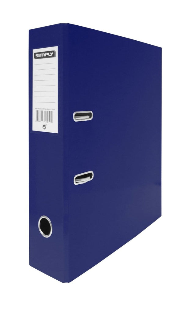 Pasta de Arquivo Simply A4 Comercial L/80mm 2 Argolas Azul - Papelaria - SIMPLY