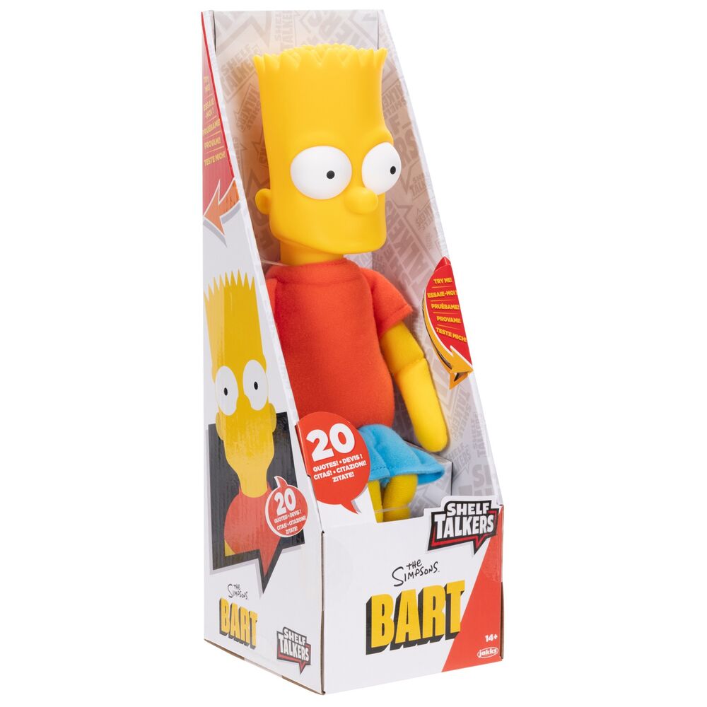 Peluche Falante Bart Simpson 33cm - The Simpsons Shelf Talkers - Inglês ANIMATEK