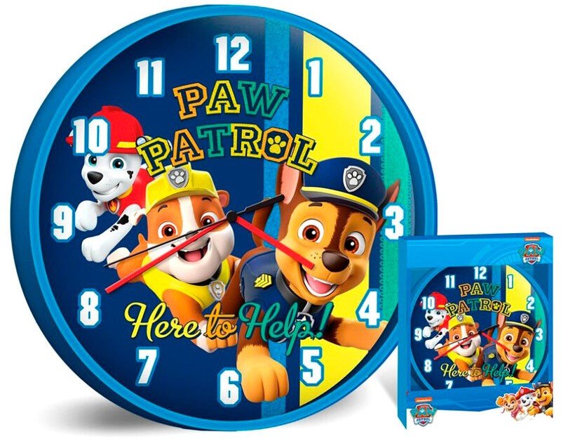 Relógio de Parede Patrulha Pata 25cm - Decoração - Kids Licensing