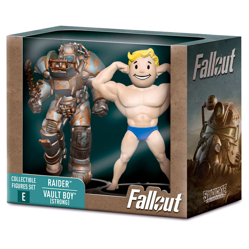 Conjunto de Mini Figuras Fallout Raider e Vault Boy Strong 7 cm