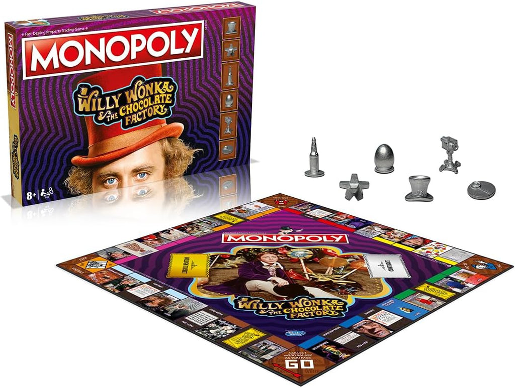 MONOPOLY — Willy Wonka & the Chocolate Factory (Edição Oficial, Inglês) - Jogos e Puzzles - Hasbro