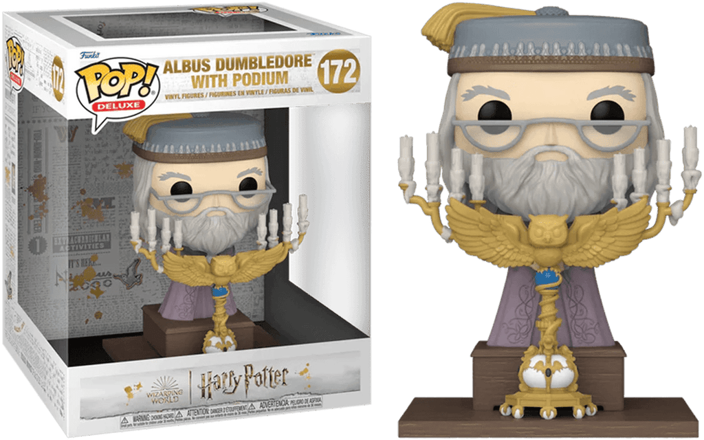 POP! Harry Potter Vinyl Figure Deluxe Dumbledore w/Podium 12 cm - Colecionáveis - Funko