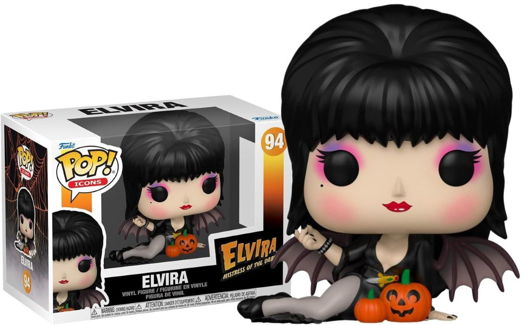 POP! Icons – Elvira, Mistress of the Dark com Abóboras 9 cm (94) - Colecionáveis - Funko